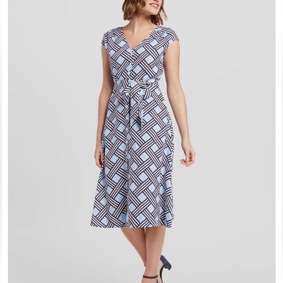 Draper James Linen Lattice Button Front Midi Dress - Picture 10 of 10